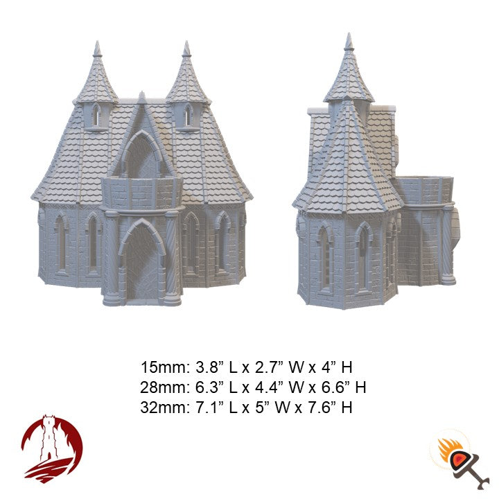 High Elf House with Balcony for D&D Terrain 15mm 28mm 32mm, Fantasy Elven Building for DnD Pathfinder, Dark Realms Silver Haven