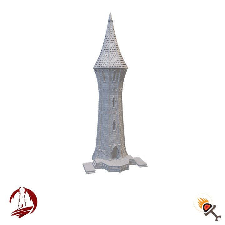 Elven Tower for D&D Terrain 15mm 28mm 32mm, Fantasy High Elf Building for DnD Pathfinder, Dark Realms Silver Haven