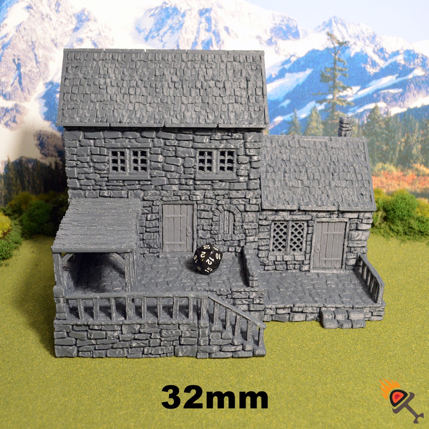 Stonestreet Bakers 15mm 28mm 32mm for D&D Terrain, DnD Pathfinder Medieval Village, Printable Scenery King and Country