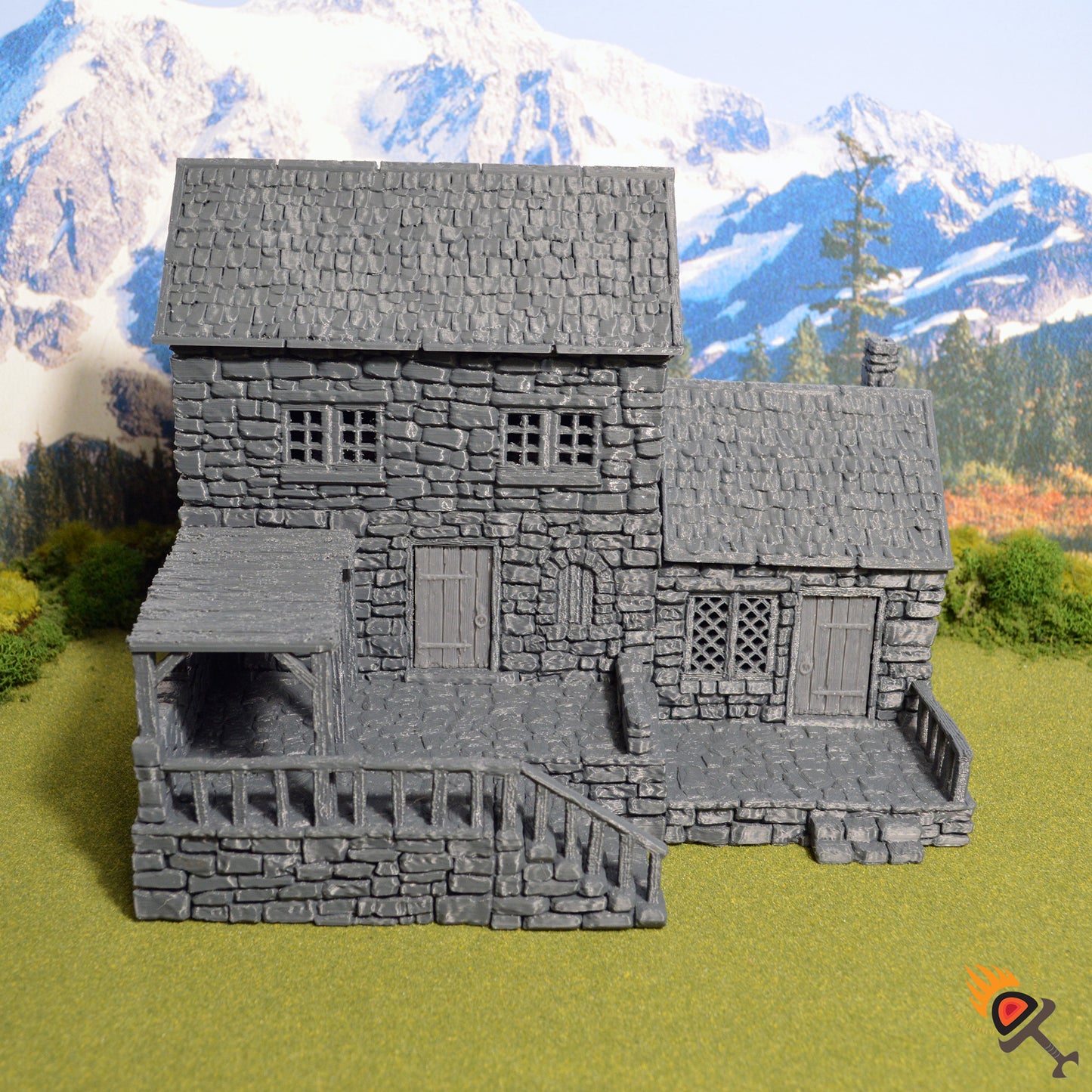 Stonestreet Bakers 15mm 28mm 32mm for D&D Terrain, DnD Pathfinder Medieval Village, Printable Scenery King and Country