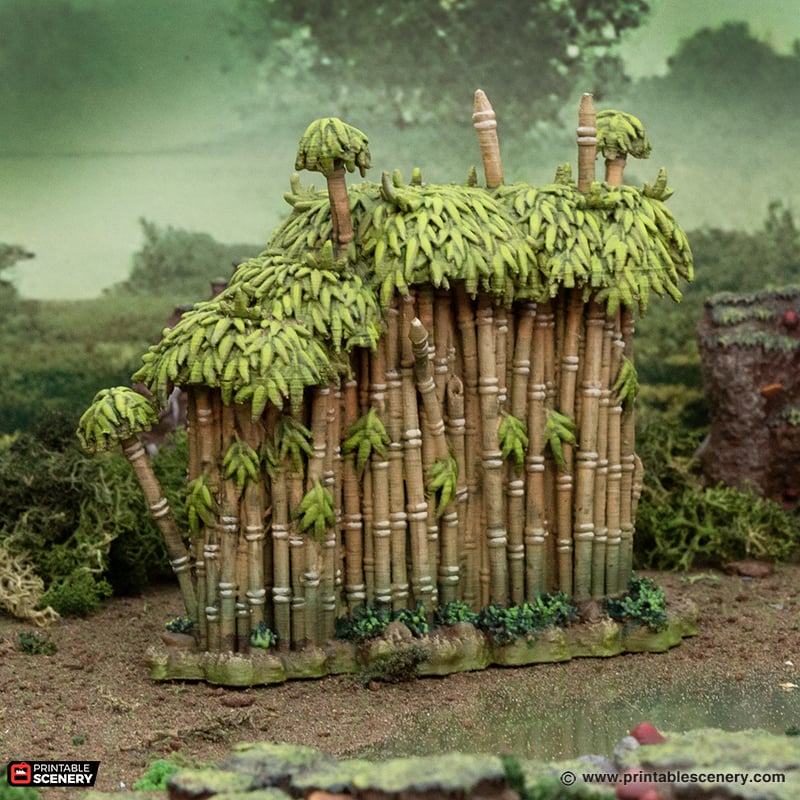 Miniature Bamboo Bushes for DnD Swamp Terrain 15mm 28mm 32mm, Jungle Bamboo Bushes for D&D Pathfinder, Gloaming Swamps