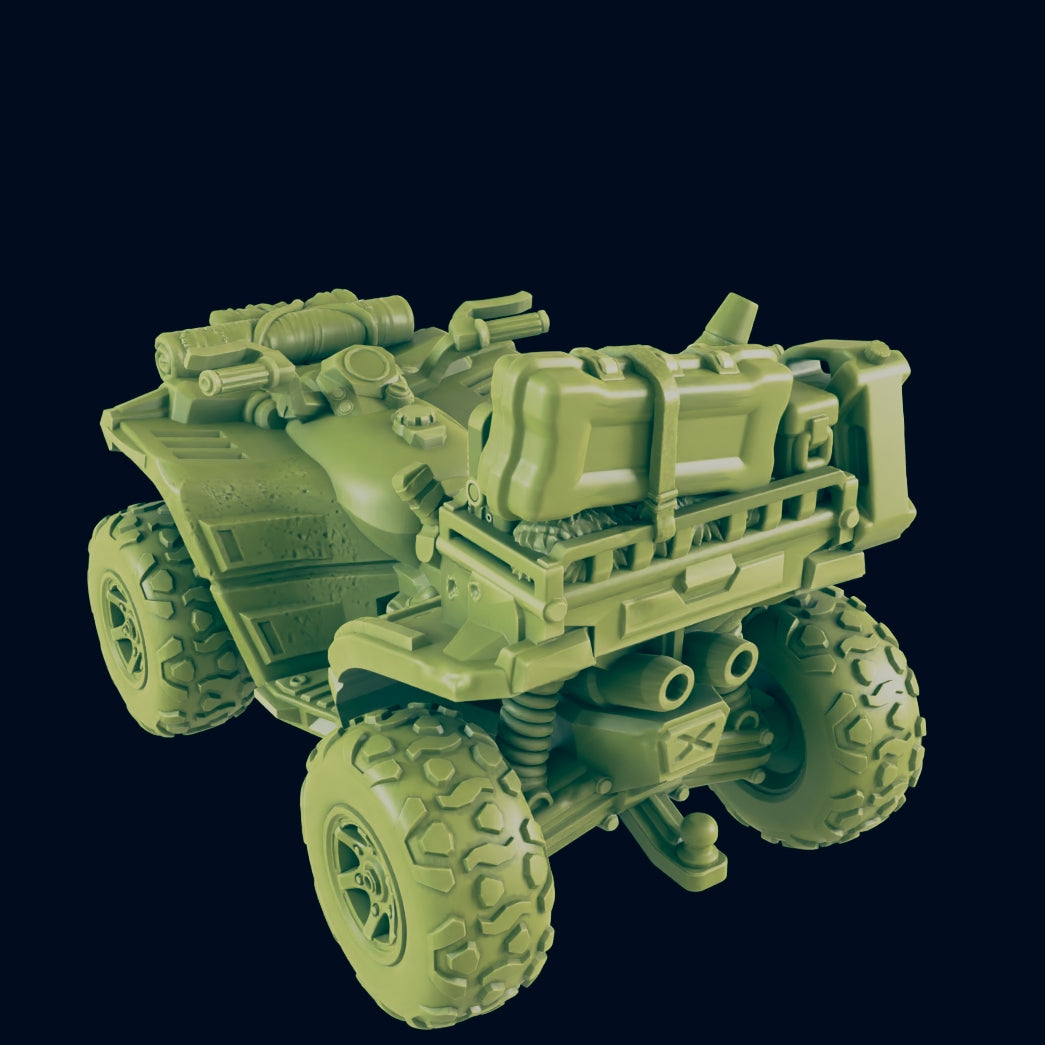 Miniature ATV Quad for Gaslands 20mm 28mm 32mm, Post-Apocalyptic 4 Wheeler Fallout Wasteland Warfare Quad Bike, Necromunda Ash Wastes