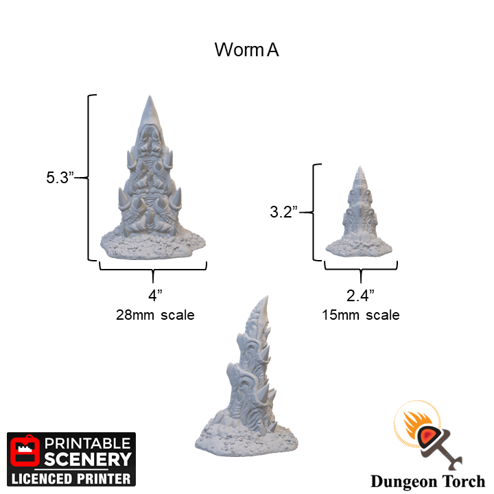 Alien Desert Worms 15mm 28mm for Warhammer 40k Star Wars Legion D&D DnD