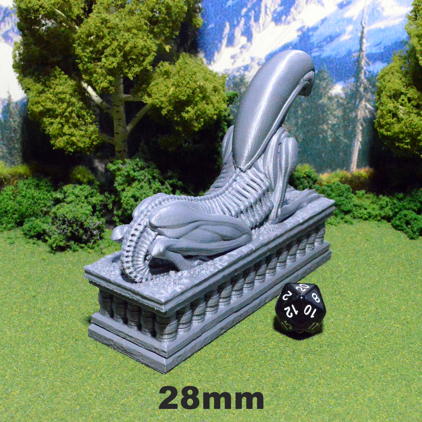 Alien Sphinx Statue 15mm 28mm 32mm 42mm for D&D Terrain, DnD Pathfinder Warhammer 40k Sci-Fi Fantasy