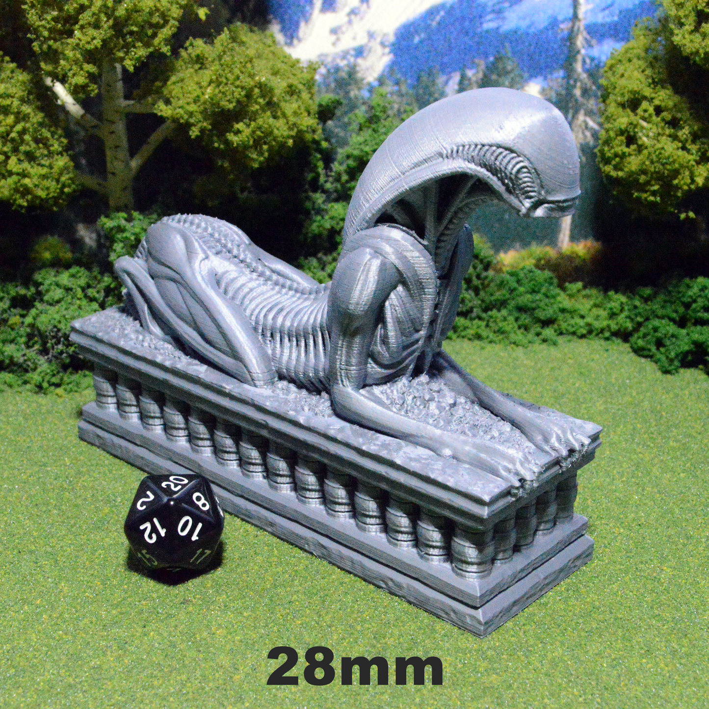 Alien Sphinx Statue 15mm 28mm 32mm 42mm for D&D Terrain, DnD Pathfinder Warhammer 40k Sci-Fi Fantasy