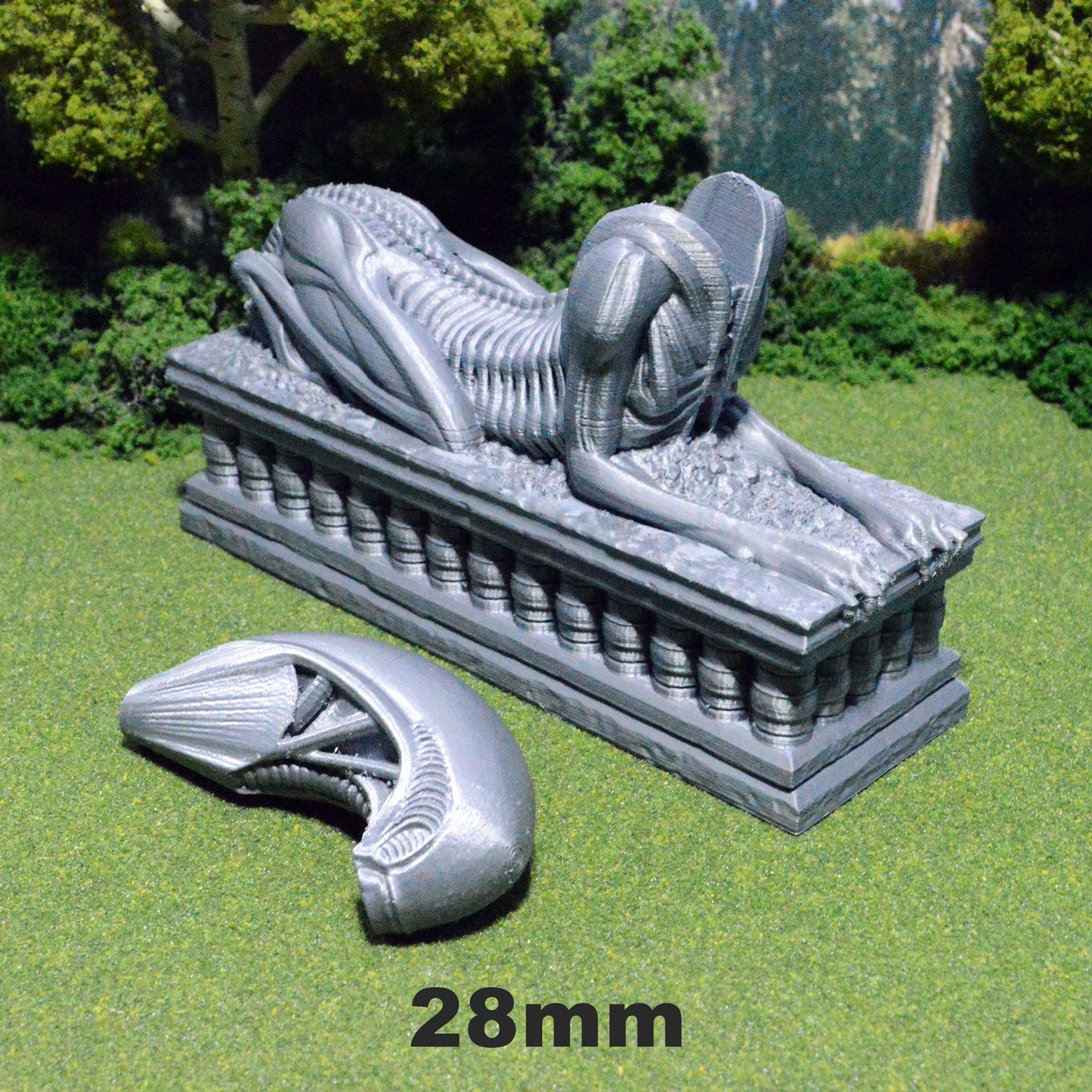 Alien Sphinx Statue 15mm 28mm 32mm 42mm for D&D Terrain, DnD Pathfinder Warhammer 40k Sci-Fi Fantasy