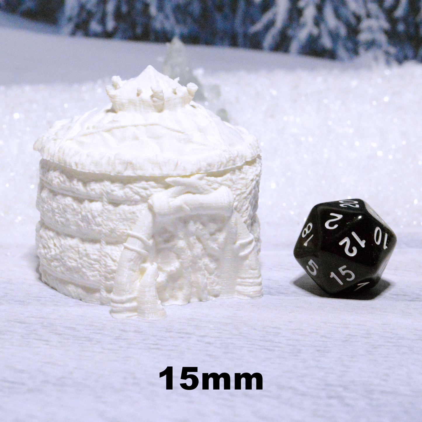 Miniature Arctic Hut for D&D Icewind Dale Terrain 15mm 28mm 32mm, Tribal House for DnD Rime of the Frostmaiden, Pathfinder Frozen Snowy Icy