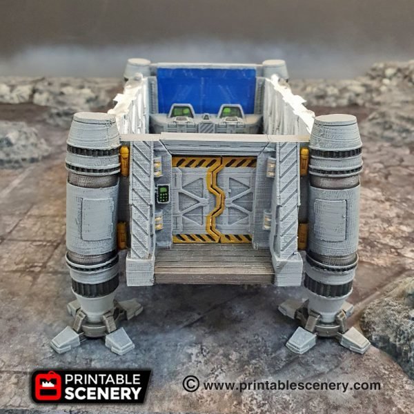 Miniature Sci-Fi Cargo Lander 15mm 28mm 32mm for Warhammer 40k Terrain, Star Wars Legion Terrain, Infinity, Fantasy Space Universe Ship
