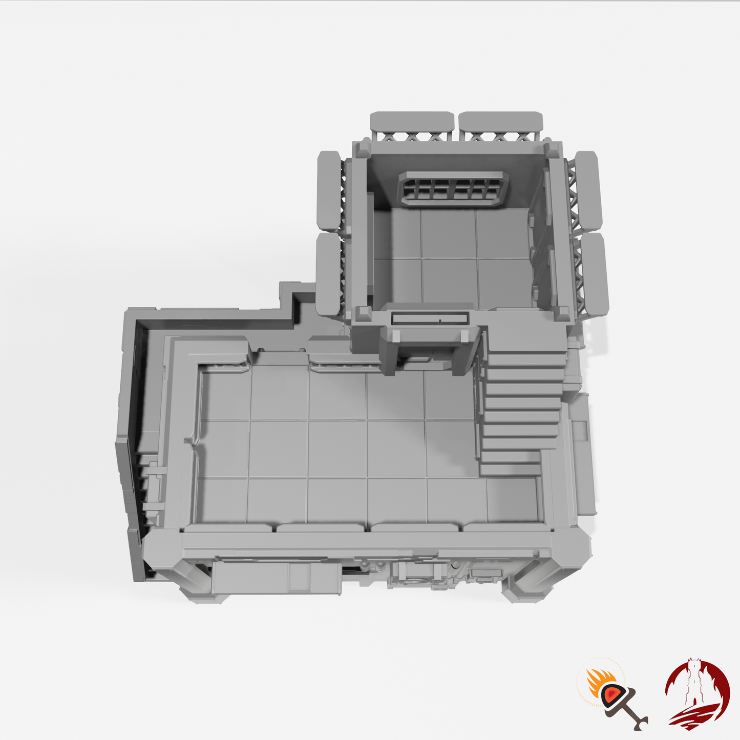 Cyberpunk Sci-Fi Medical Clinic Building with Helicopter Pad 20mm 28mm 32mm, Infinity Skirmish Wargame Hospital, Dark Realms