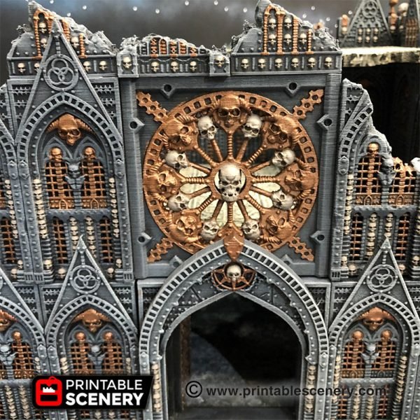 Gothic Building 28mm for Warhammer 40k Terrain, Ruined Demon Ossuary D&D DnD, Modular OpenLOCK Wargame Terrain, Gift for Tabletop Gamers