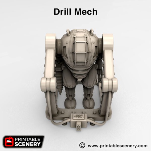 Drill Mech and Harness 28mm 32mm for Fallout Terrain, Sci-Fi D&D DnD Warhammer 40k