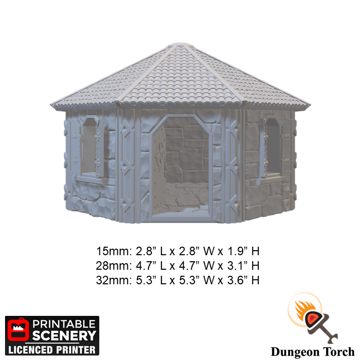 Dwarven House 15mm 28mm 32mm for D&D Terrain, DnD Pathfinder Warhammer 40k, Miniature Stone House