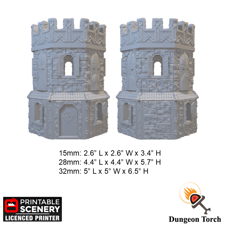 Dwarven Guard Outpost 15mm 28mm 32mm for D&D Terrain, Miniature Stone Tower for DnD Pathfinder Warhammer 40k, Gift for Tabletop Gamers