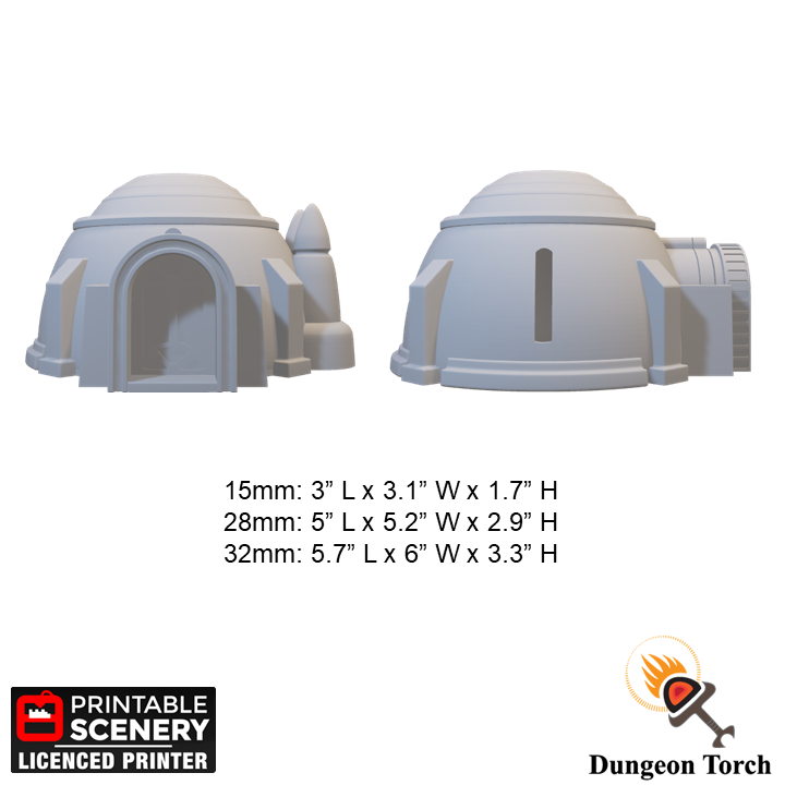 Sci-Fi Building: House and Grain Silo 15mm 28mm 32mm for Star Wars Legion Terrain, D&D DnD Pathfinder Wargame Skirmish Building