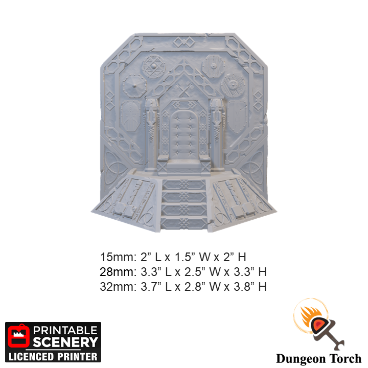 Ironhelm Throne 15mm 28mm 32mm for D&D Terrain, DnD Pathfinder Warhammer 40k Dwarven Viking Stone Throne