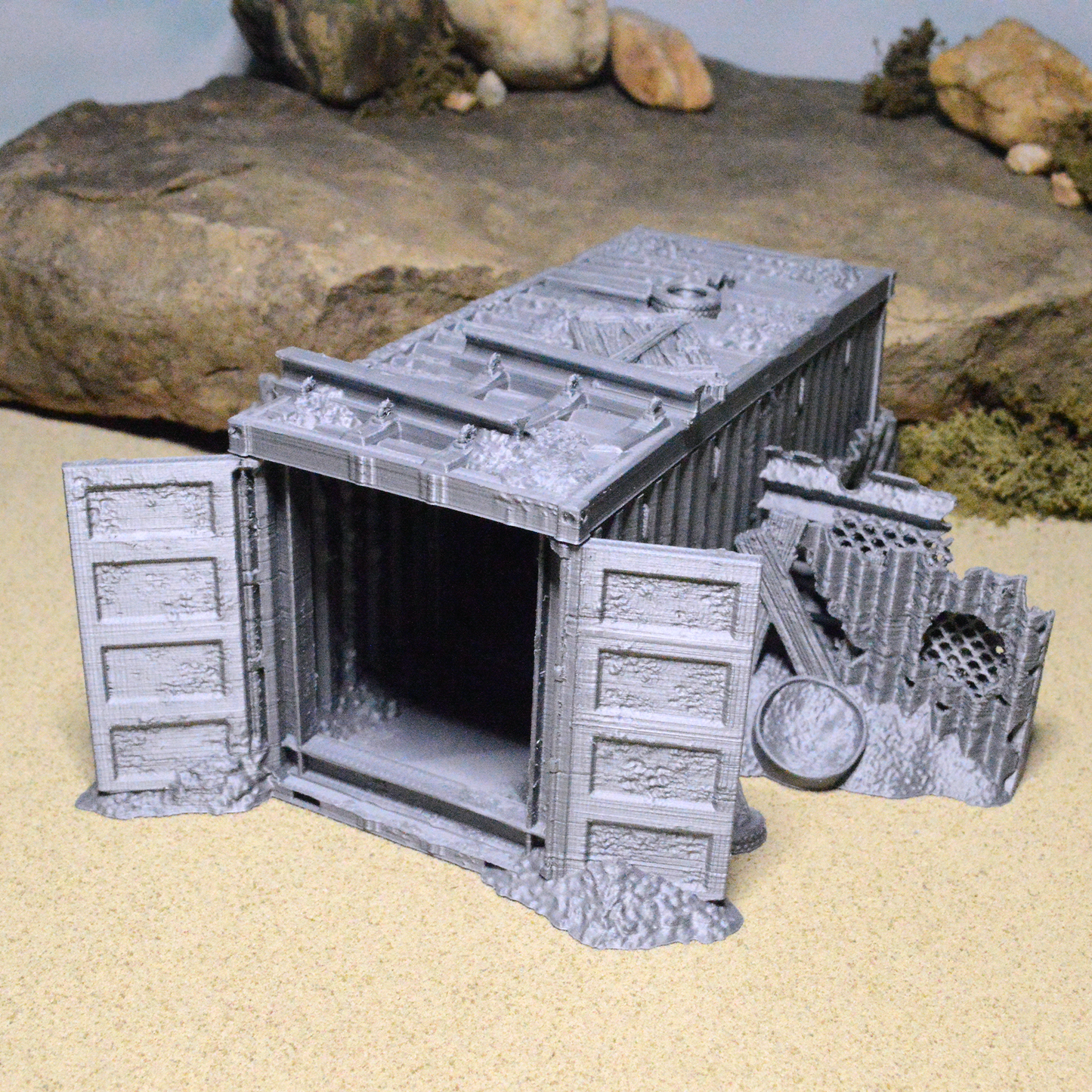 Junkfort Foot Entrance 15mm 20mm 28mm 32mm for Gaslands Terrain, Fallout Urban Apocalyptic Shipping Container Tunnel, This is Not a Test