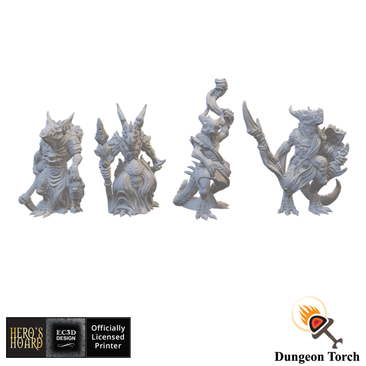 Miniature Kobold Tribe 28mm for D&D, Leader Fighters Miner for DnD Pathfinder, EC3D Beast and Baddies, Gift for Tabletop Gamers