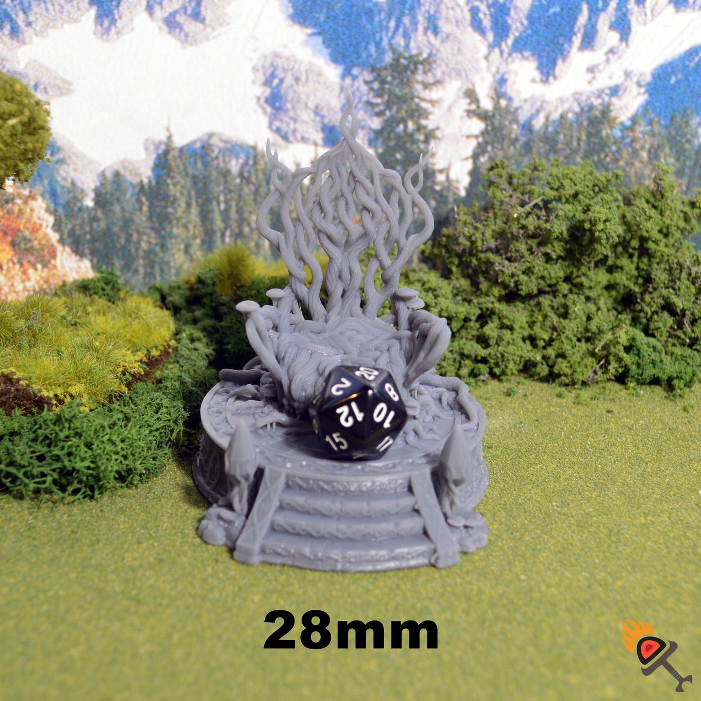 Elven Throne 15mm 28mm 32mm for D&D Terrain, DnD Pathfinder Warhammer 40k, Fantasy Living Throne