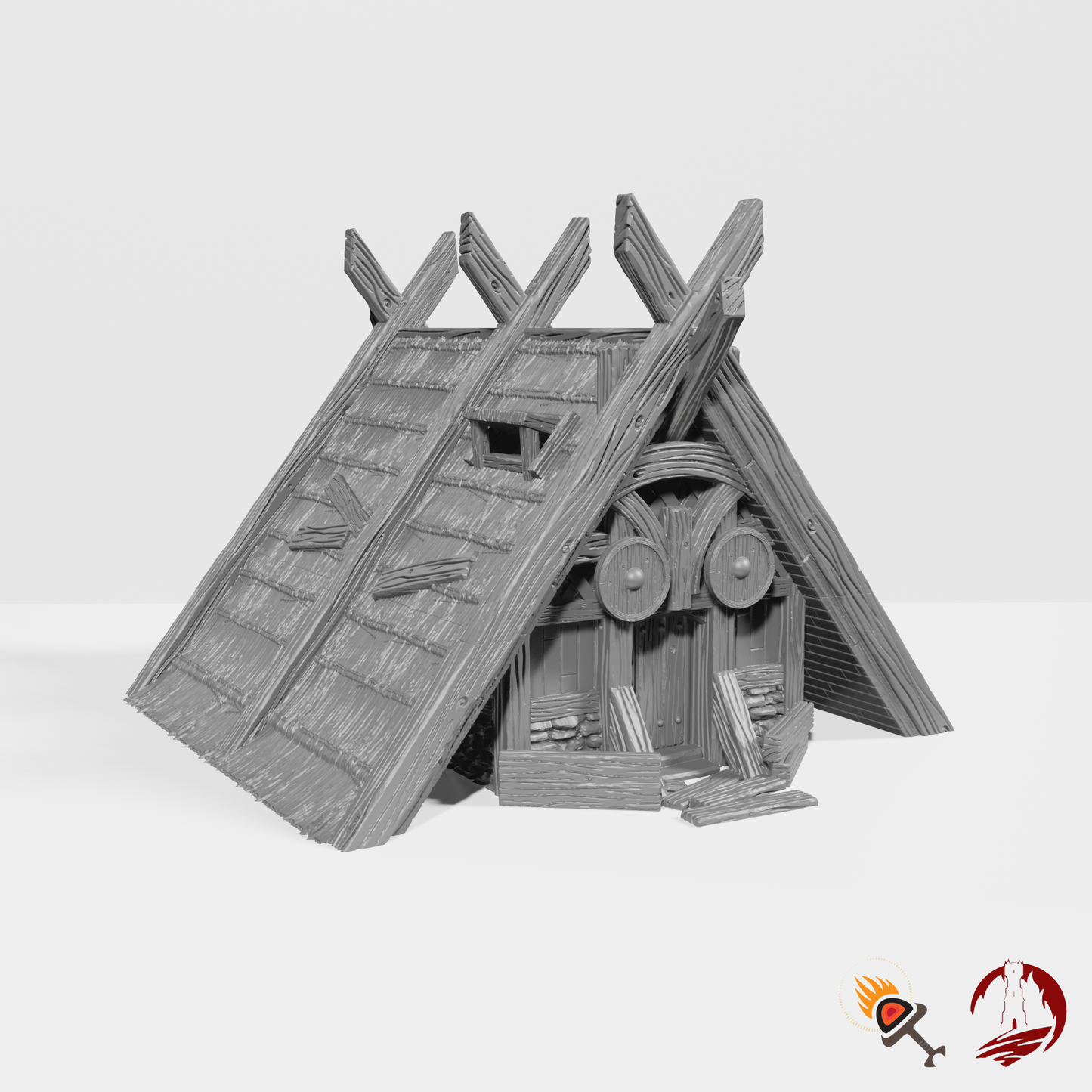 Miniature Viking House 28mm for D&D Terrain, DnD Pathfinder Fantasy Barbarian, Dark Realms Odingard Norse House 1, Tabletop Gamer Gift