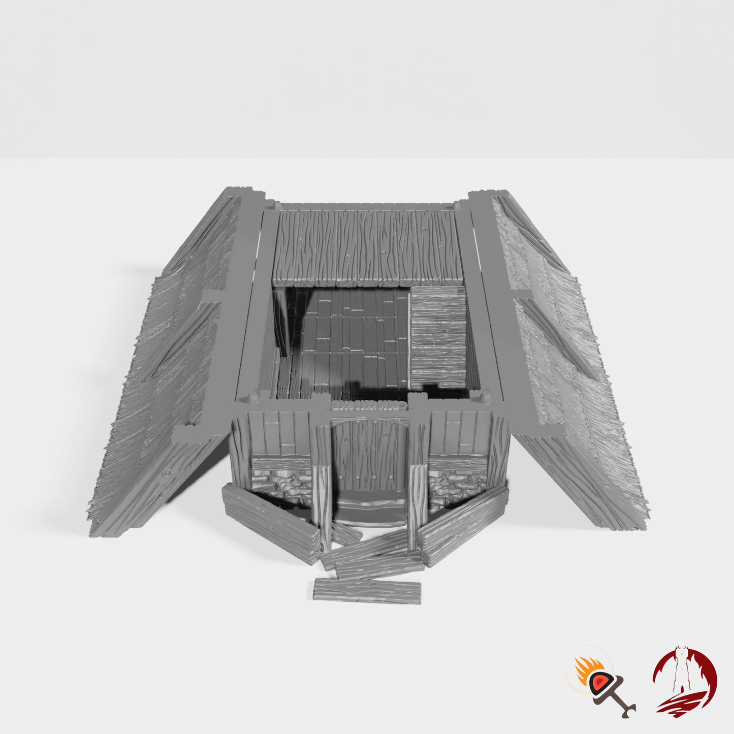 Miniature Viking House 28mm for D&D Terrain, DnD Pathfinder Fantasy Barbarian, Dark Realms Odingard Norse House 1, Tabletop Gamer Gift