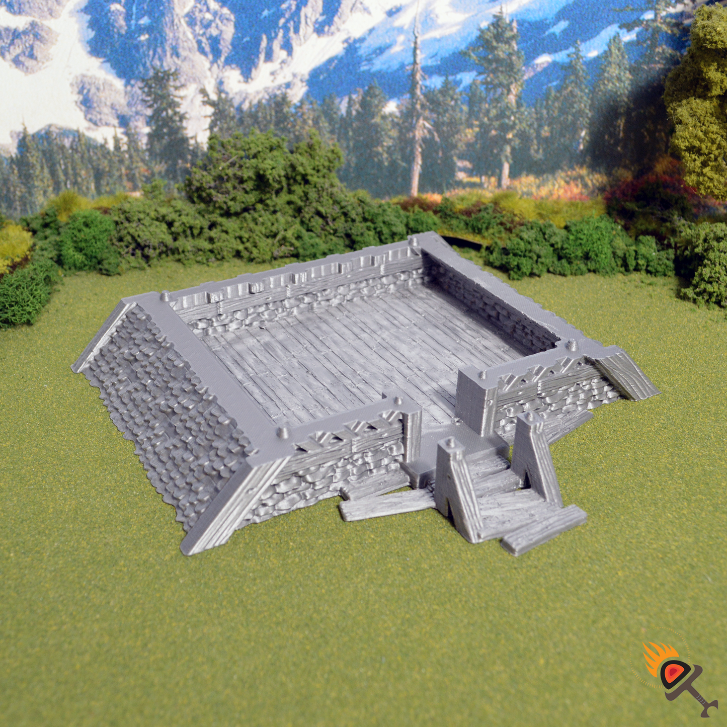 Miniature Viking House 28mm for D&D Terrain, DnD Pathfinder Fantasy Barbarian, Dark Realms Odingard Norse House 3, Gift for Tabletop Gamers