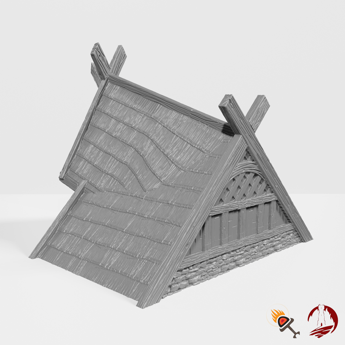 Miniature Viking House 28mm for D&D Terrain, DnD Pathfinder Fantasy Barbarian, Dark Realms Odingard Norse House 3, Gift for Tabletop Gamers