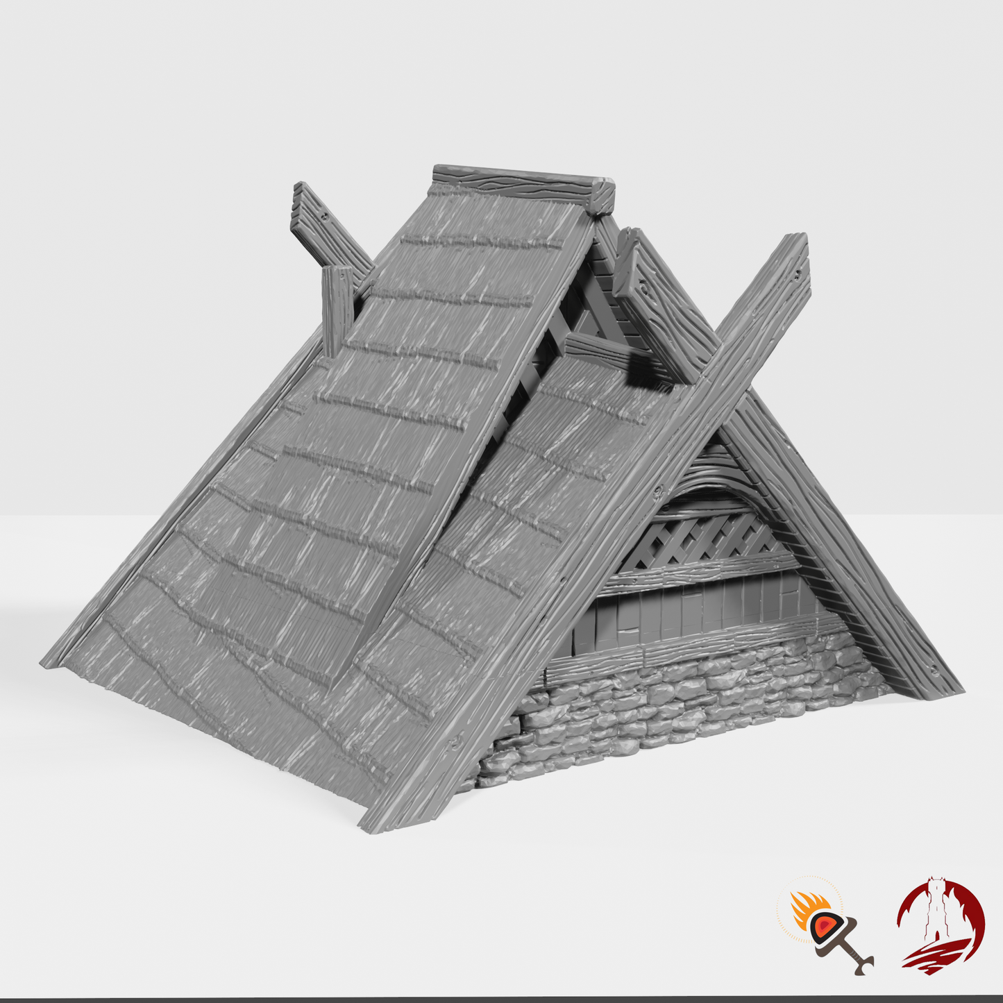 Miniature Viking House 28mm for D&D Terrain, DnD Pathfinder Fantasy Barbarian, Dark Realms Odingard Norse House 4, Tabletop Gamer Gift