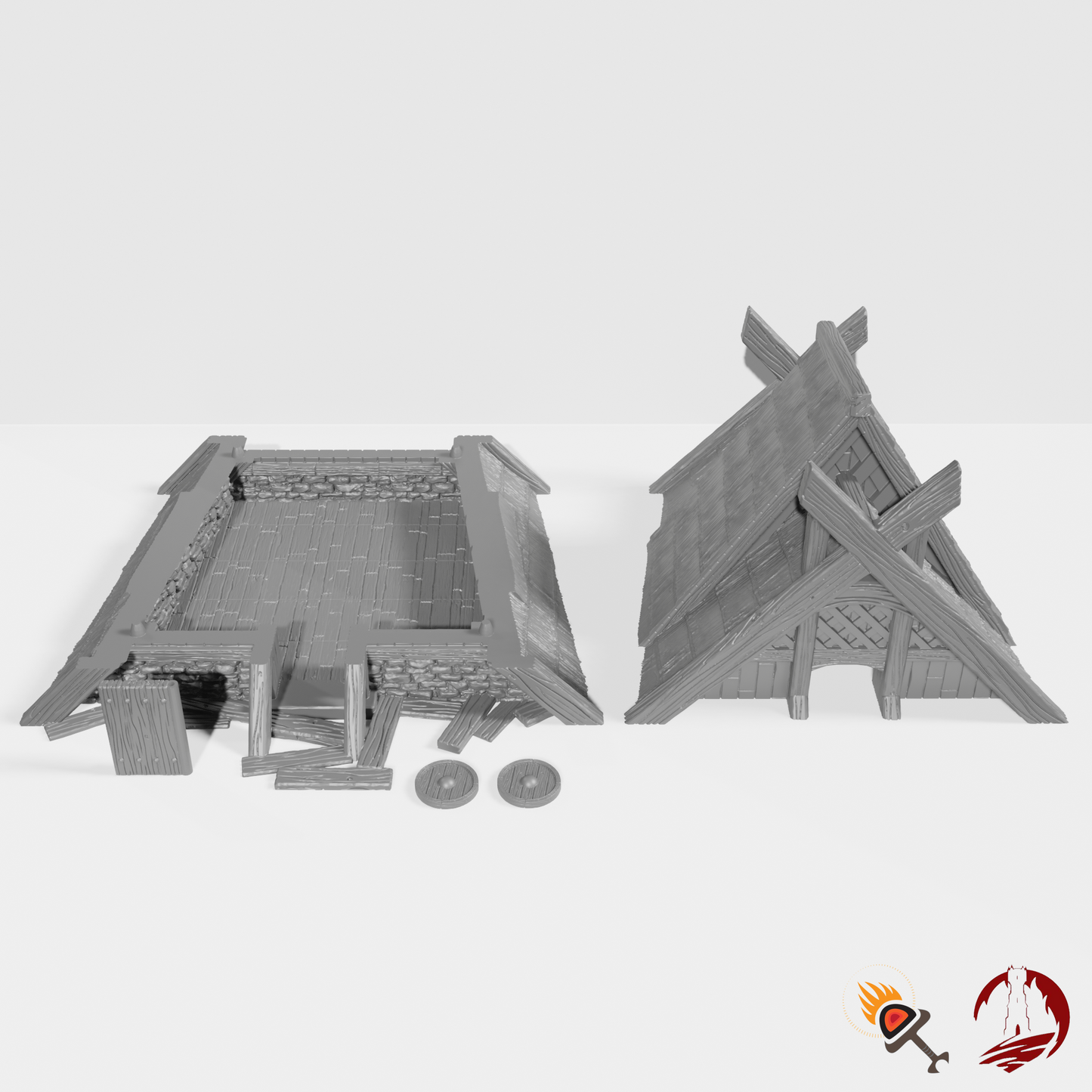 Miniature Viking House 28mm for D&D Terrain, DnD Pathfinder Fantasy Barbarian, Dark Realms Odingard Norse House 4, Tabletop Gamer Gift