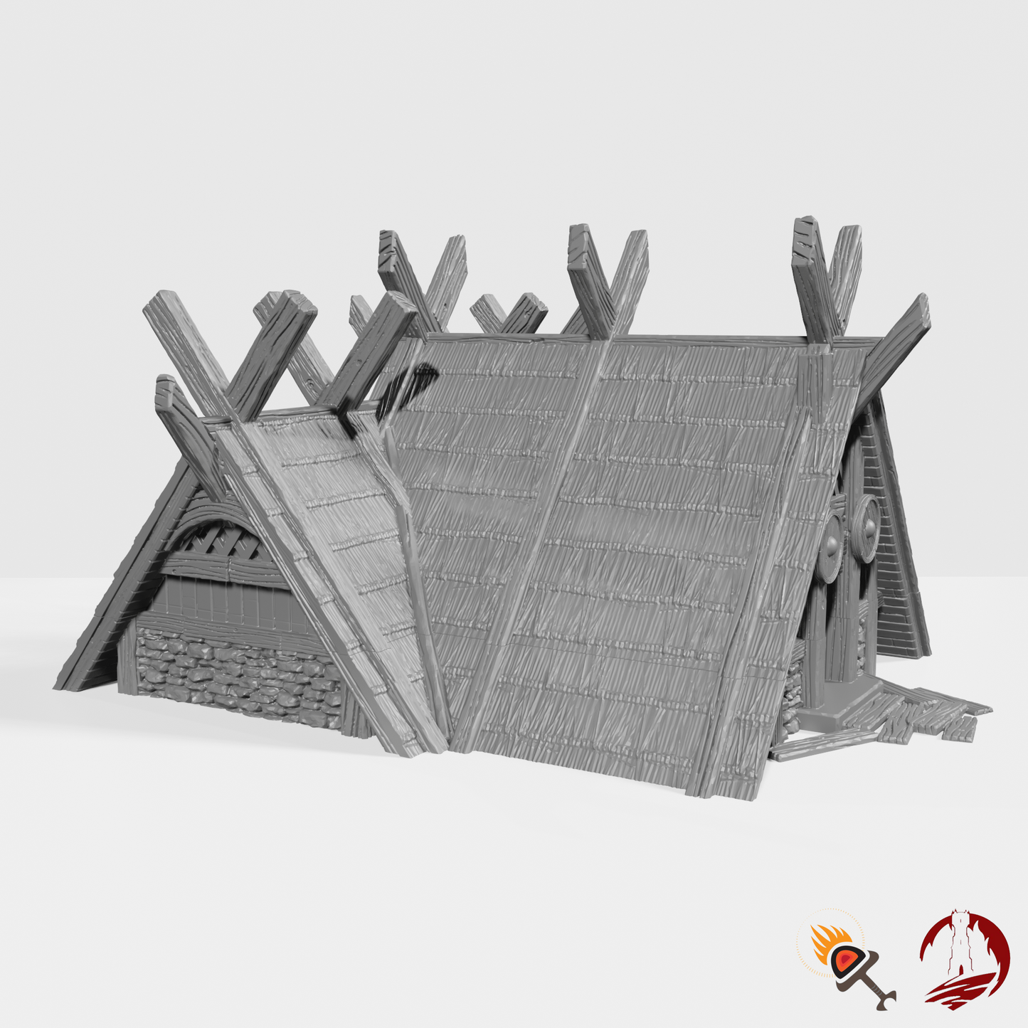 Miniature Viking House 28mm for D&D Terrain, DnD Pathfinder Fantasy Barbarian, Dark Realms Odingard Norse House 5, Gift for Tabletop Gamers