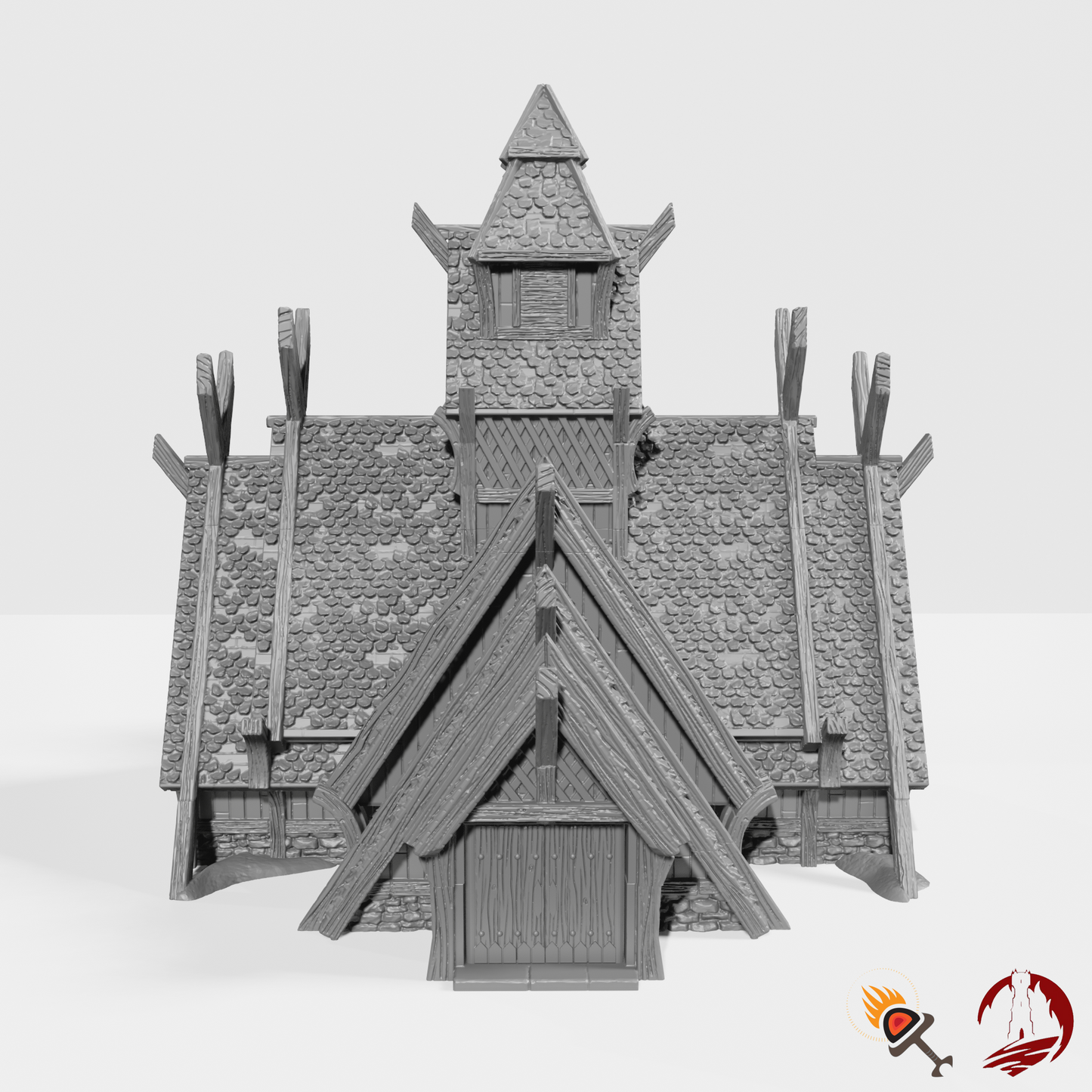 Odingard Norse Stave Church 28mm for D&D Terrain, DnD Pathfinder Fantasy Barbarian Viking, Dark Realms, Gift for Tabletop Gamers