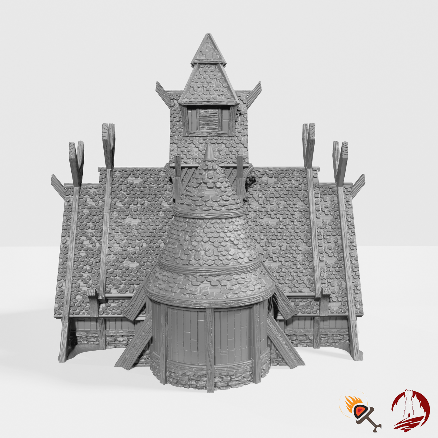 Odingard Norse Stave Church 28mm for D&D Terrain, DnD Pathfinder Fantasy Barbarian Viking, Dark Realms, Gift for Tabletop Gamers
