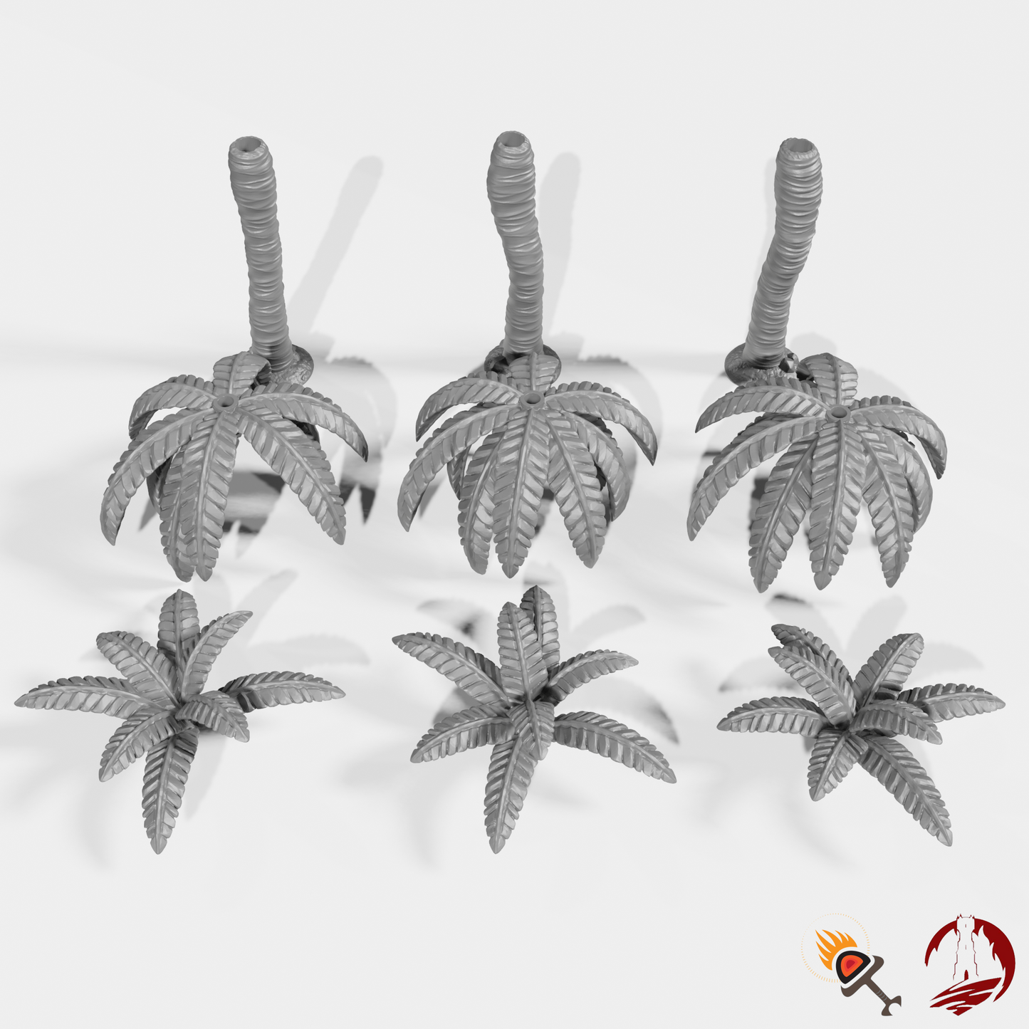Miniature Palm Trees 15mm 28mm 32mm for D&D Terrain, DnD Pirate Cove, Pathfinder Coastal Tribal, Tropical Island Diorama, Blood and Plunder