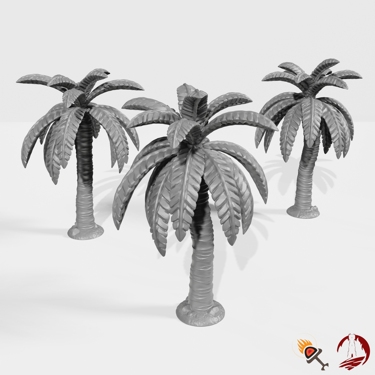 Miniature Palm Trees 15mm 28mm 32mm for D&D Terrain, DnD Pirate Cove, Pathfinder Coastal Tribal, Tropical Island Diorama, Blood and Plunder
