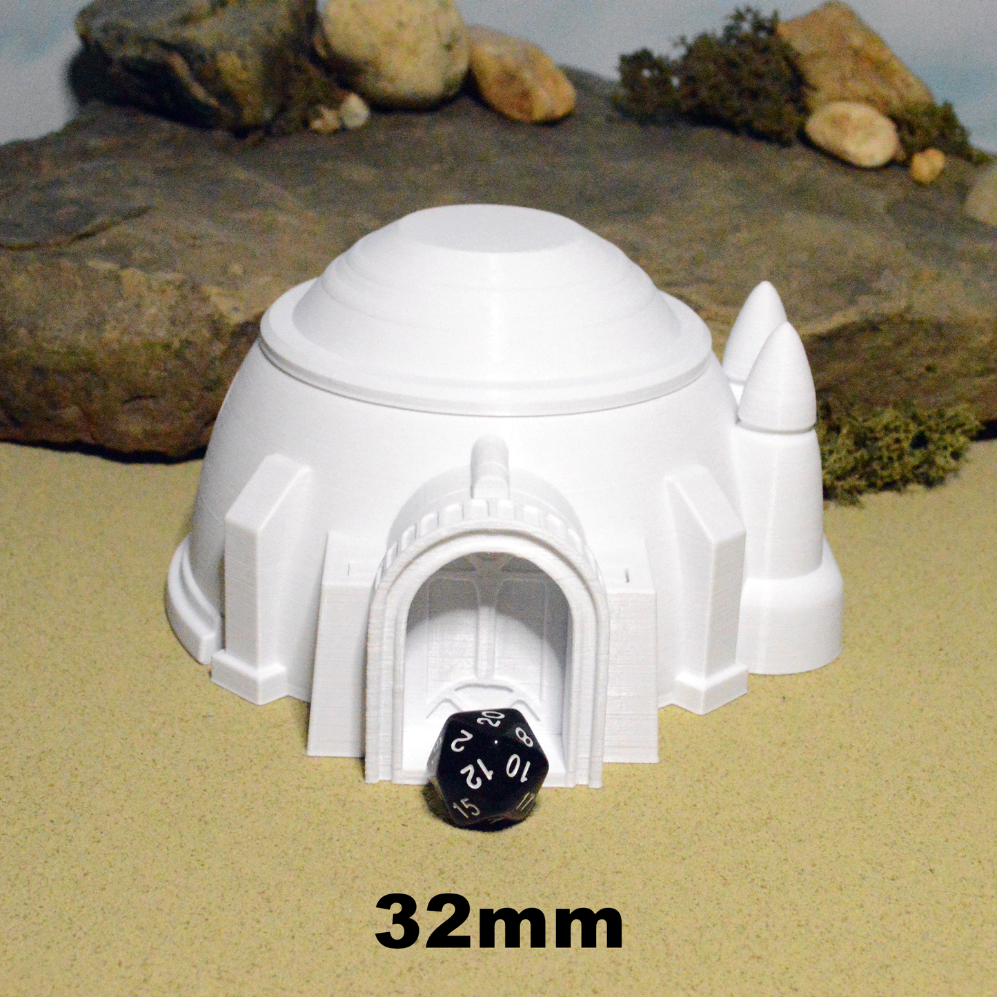 Sci-Fi Building: House and Grain Silo 15mm 28mm 32mm for Star Wars Legion Terrain, D&D DnD Pathfinder Wargame Skirmish Building