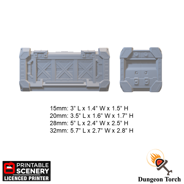 Sci-Fi Shipping Container 15mm 20mm 28mm 32mm for Warhammer 40k Terrain, Star Wars Legion, Cyberpunk Urban