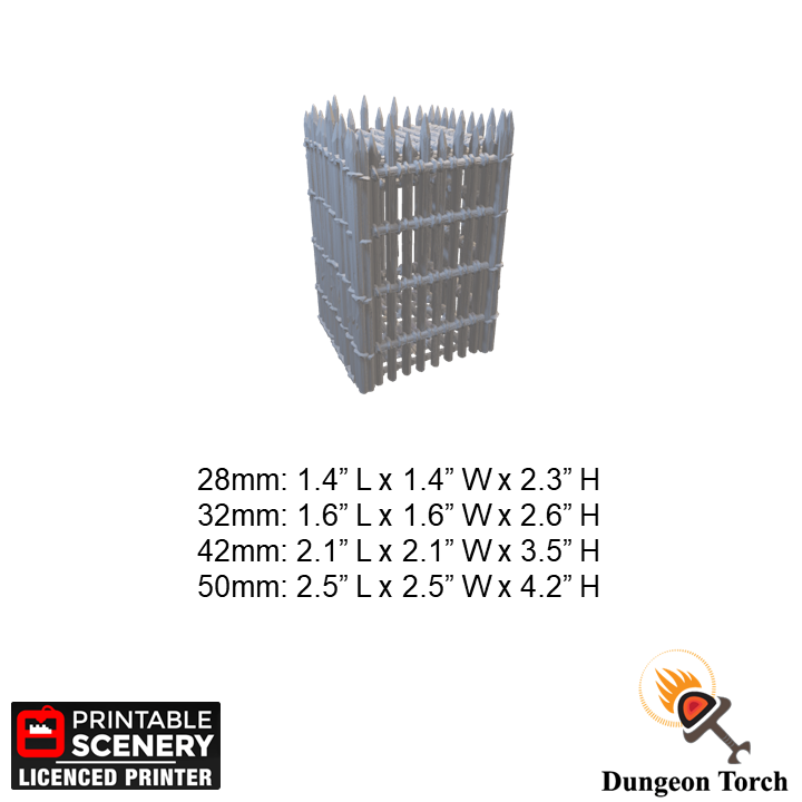 Miniature Wooden Cage 28mm 32mm 42mm 50mm for D&D Terrain, DnD Pathfinder Tribal Cage