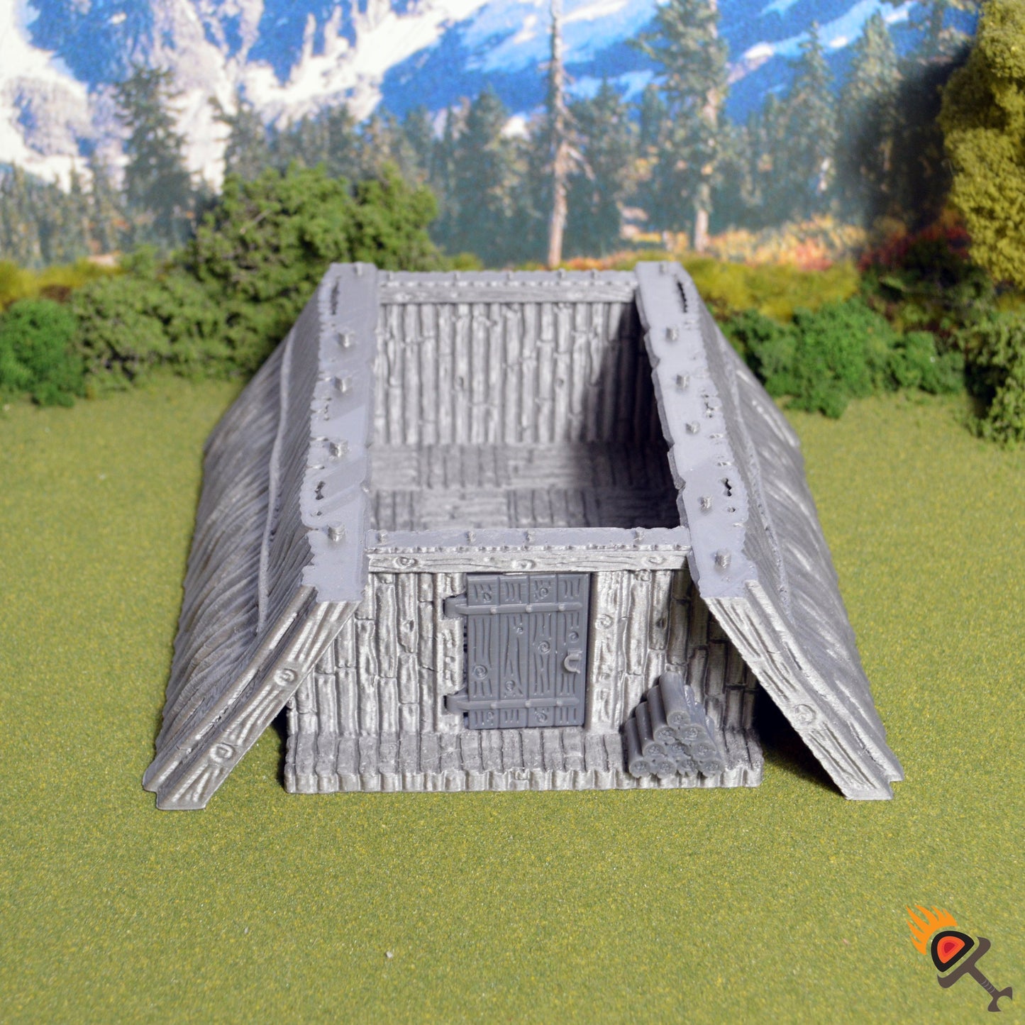 Miniature Viking House 28mm for D&D Terrain, DnD Pathfinder Fantasy Barbarian, Dark Realms - Viking Hut