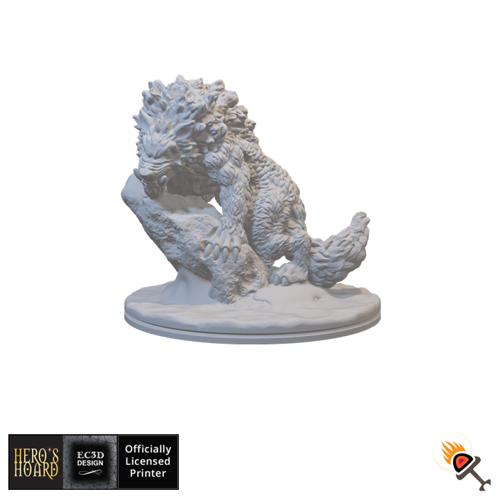 Miniature Winter Wolf 15mm 28mm 32mm for D&D Icewind Dale Terrain, DnD Pathfinder Frozen Tundra Minis