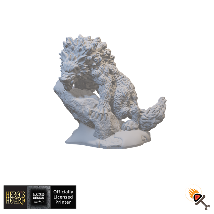 Miniature Winter Wolf 15mm 28mm 32mm for D&D Icewind Dale Terrain, DnD Pathfinder Frozen Tundra Minis