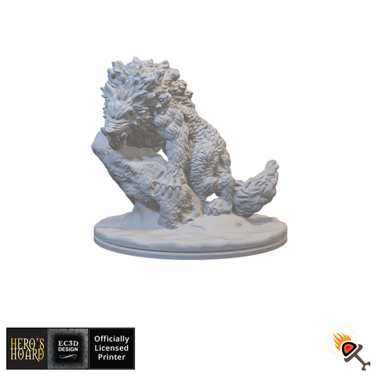 Miniature Winter Wolf 15mm 28mm 32mm for D&D Icewind Dale Terrain, DnD Pathfinder Frozen Tundra Minis