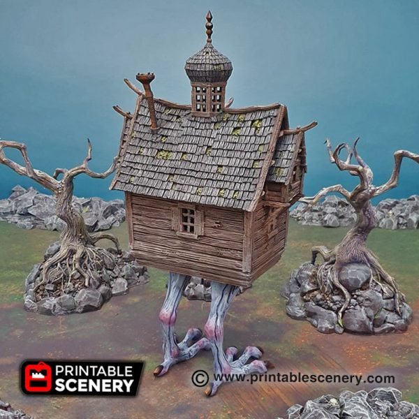 Baba Yaga's Cottage 15mm 28mm 32mm for D&D Terrain, Dancing Hut, Walking Witch House, DnD Ravenloft Shadowfell Pathfinder