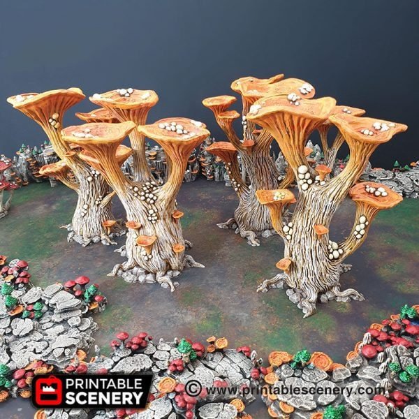 Blooming Lanterns 15mm 28mm for D&D Terrain, DnD Pathfinder Underdark Fantasy Mushroom Trees, Out of the Abyss