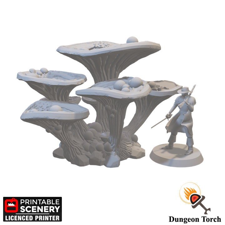 Lantern Clusters 15mm 28mm for D&D Terrain, DnD Pathfinder Underdark Fantasy Cavern Diorama Mushroom Trees, Out of the Abyss
