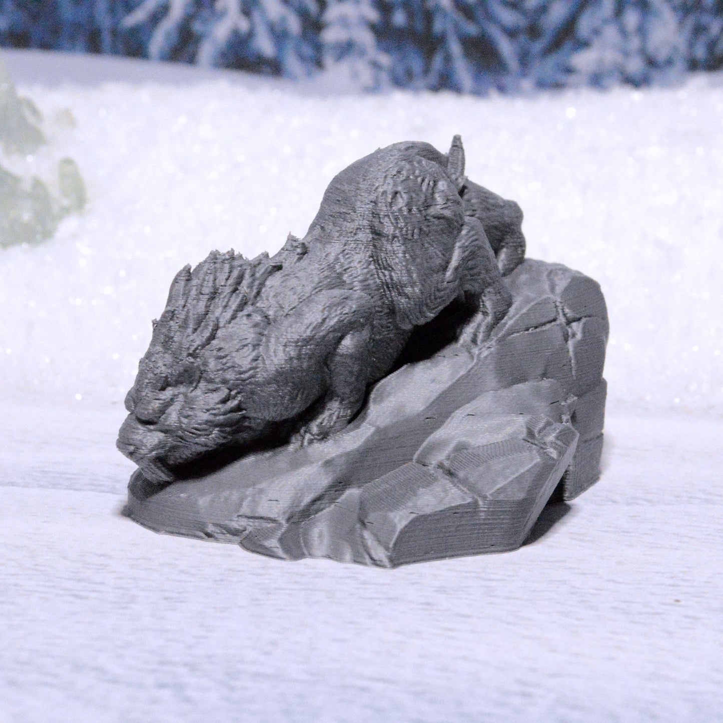 Miniature Sabertooth for D&D Icewind Dale Terrain 15mm 28mm 32mm 42mm, Sneaking Crag Cat for DnD Pathfinder Arctic Frozen Snowy Icy Animal