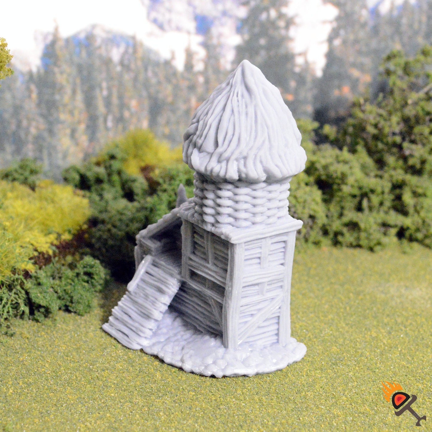 Miniature Chicken Coop with Hens 15mm 28mm 32mm for D&D Terrain, DnD Pathfinder Wargame, Diorama, Hens Tower, Hagglethorn Hollow