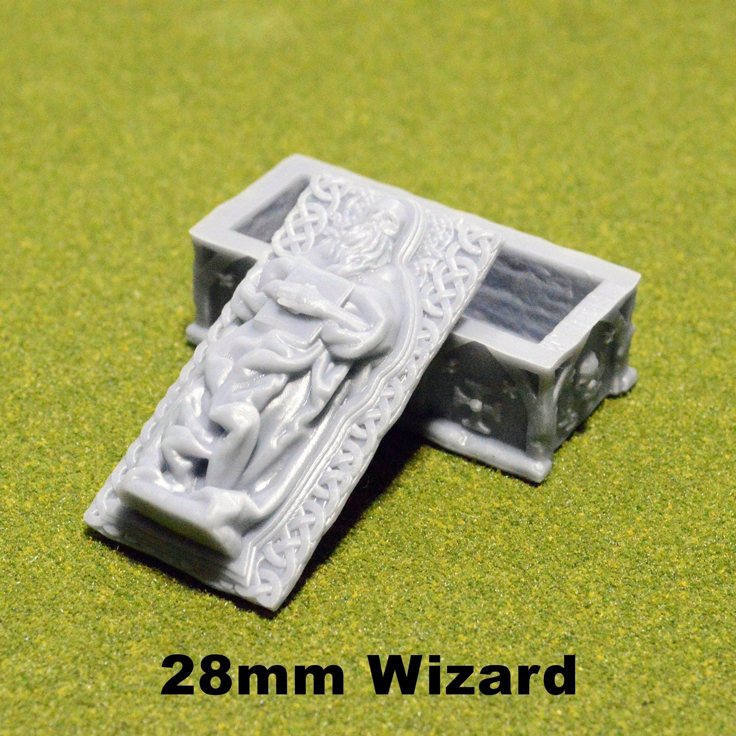 Miniature Sarcophagus Dwarf or Wizard 15mm 28mm for D&D Terrain, DnD Pathfinder Crypt