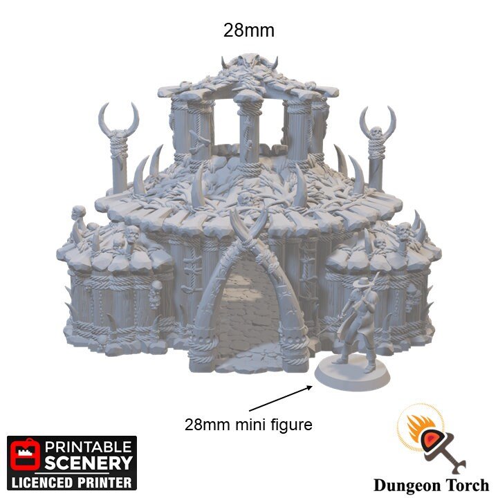 Witch Temple 15mm 28mm 32mm for D&D Terrain, DnD Pathfinder Tribal House