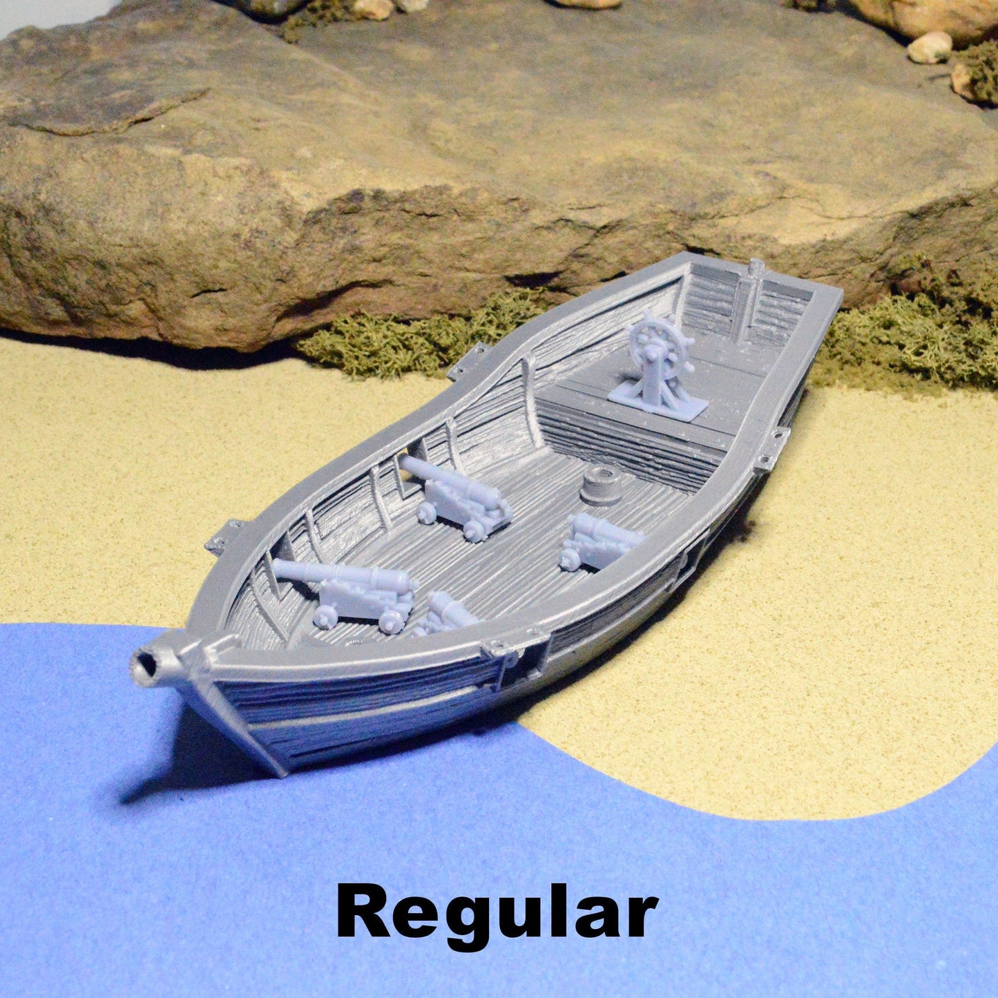 Miniature Skiff 28mm for D&D Ship, DnD Pathfinder Fantasy Pirate Boat, Blood and Plunder, Ghosts of Saltmarsh