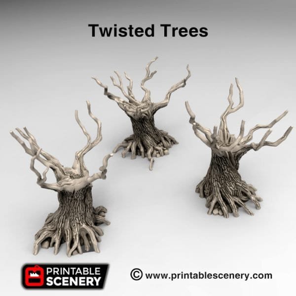 Miniature Twisted Trees 15mm 20mm 28mm 32mm for Gaslands Terrain, Fallout Wasteland Warfare Post-Apocalyptic D&D DnD Pathfinder