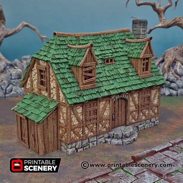 Perfectly Normal House 15mm 28mm 32mm for D&D Terrain, Not a Mimic House, DnD Ravenloft Shadowfell Pathfinder Cottage